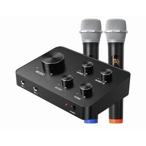 Rybozen Wireless Microphone Karaoke Mixer System, Dual Wireless Microphones